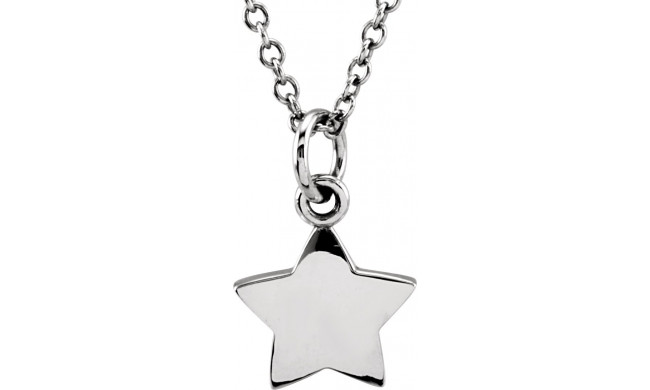14K White Tiny Poshu00ae Star 16-18 Necklace - 857851002P