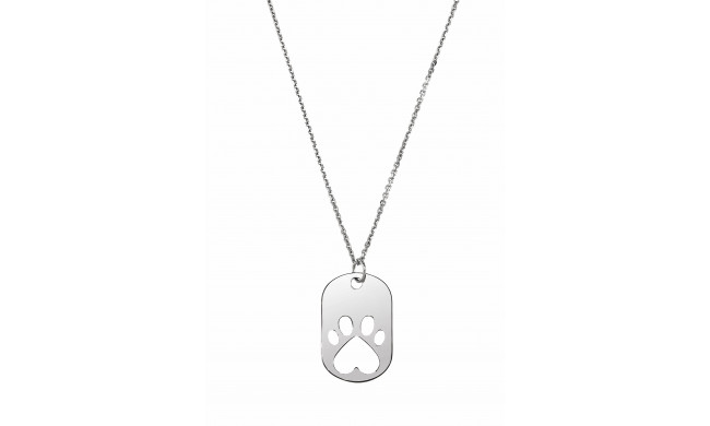 14K White Our Cause for Pawsu2122 Dog Tag 18 Necklace - 85147116P