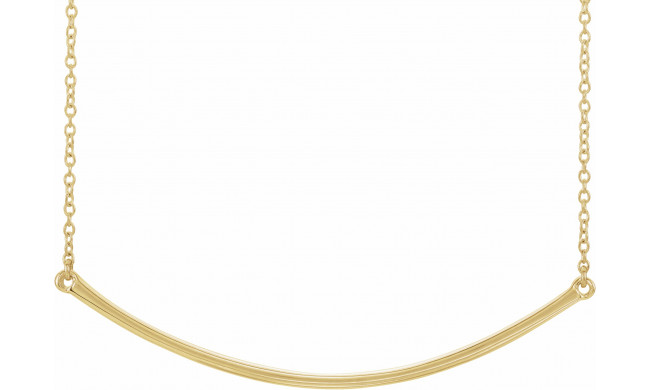 14K Yellow Curved 19.9 Bar Necklace - 860491000P