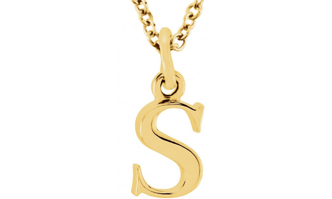 14K Yellow Lowercase Initial s 16 Necklace - 8578070054P