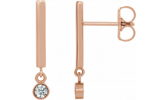 14K Rose 1/8 CTW Diamond Bar Earrings - 869066034P