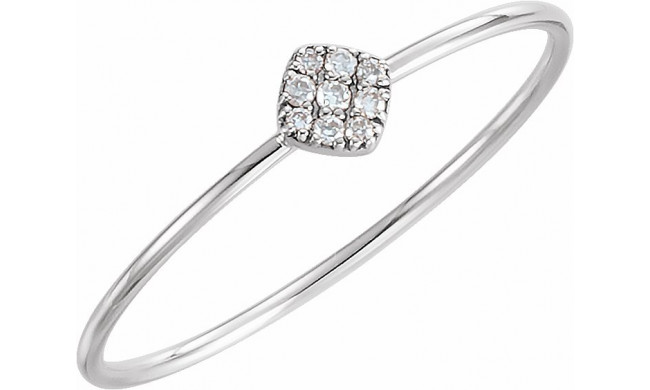 14K White 1/8 CTW Diamond Petite Square Ring - 65192360000P