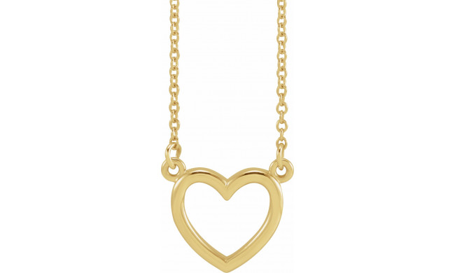 14K Yellow 10.8x10 mm Heart 16 Necklace - 858741018P