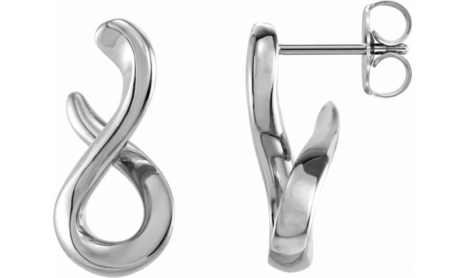 14K White Infinity-Inspired Drop Earrings - 87080600P