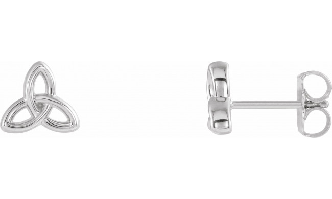 14K White Celtic-Inspired Trinity Earrings - R17025600P
