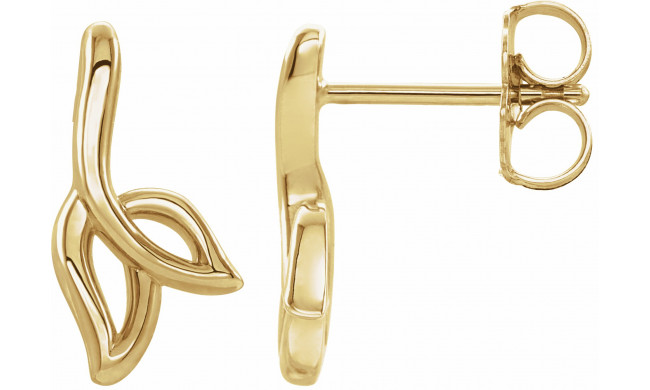 14K Yellow Freeform Leaf Earrings - 86996601P