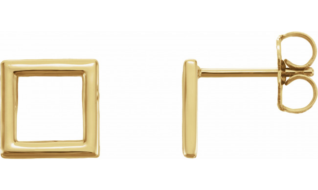 14K Yellow Square Earrings - 86325107P