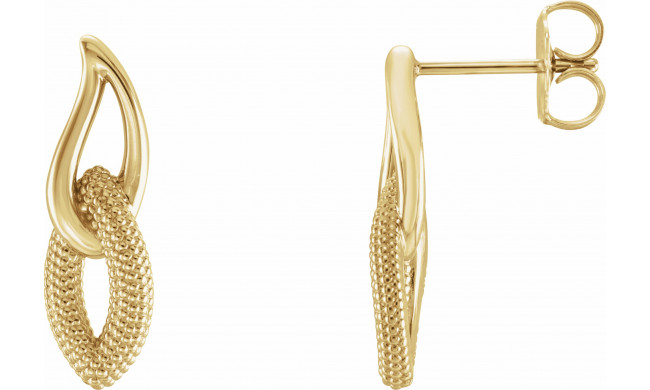 14K Yellow Beaded Drop Earrings - 86542601P
