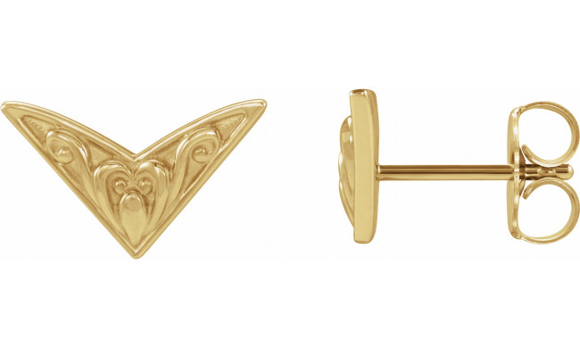 14K Yellow Sculptural-Inspired Earrings - 86936601P