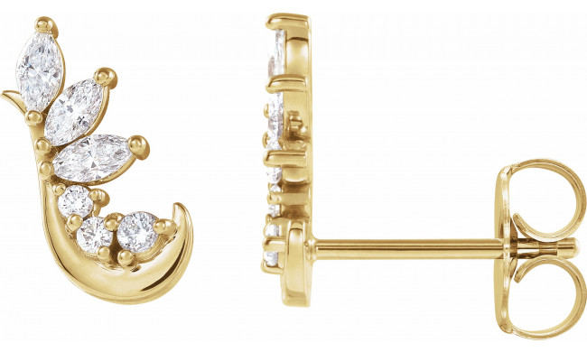 14K Yellow 1/4 CTW Diamond Earring Climbers - 86946601P