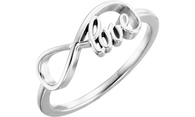 14K White Love Infinity-Inspired Ring - 51380102P