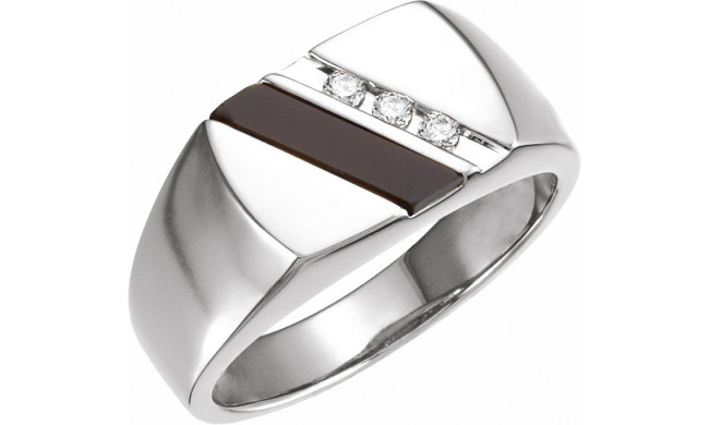 14K White Onyx & 1/10 CTW Diamond Ring - 60940100P