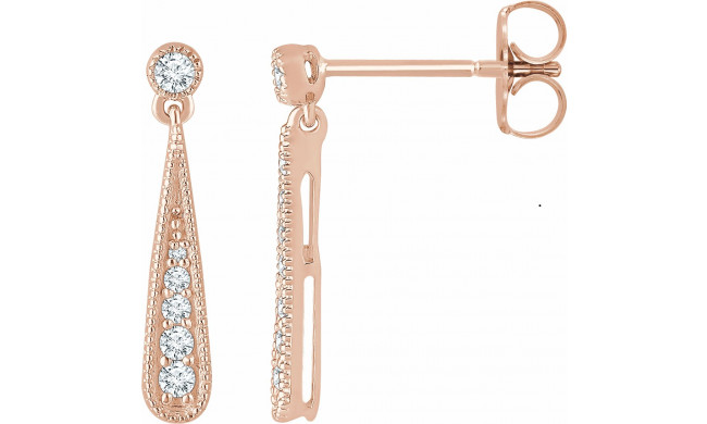 14K Rose 1/6 CTW Diamond Teardrop Earrings - 65273160003P