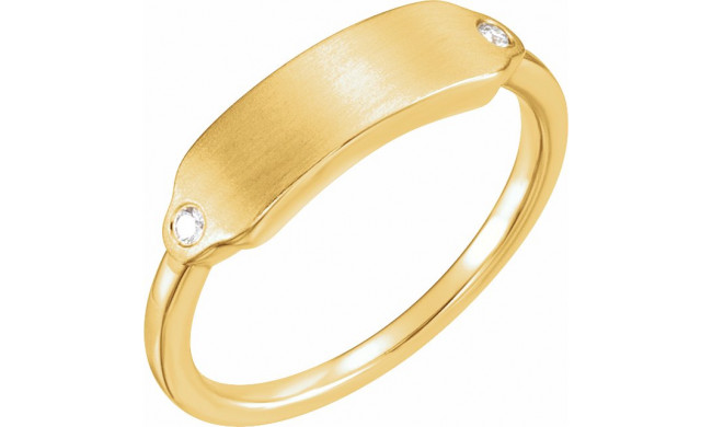 14K Yellow .03 CTW Diamond 18x5 mm Rectangle Signet Ring - 122976601P