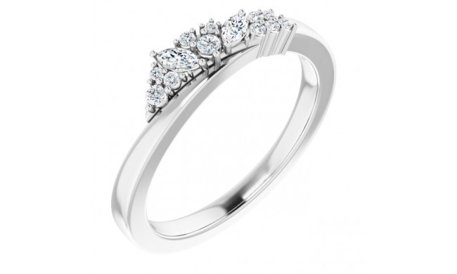 14K White 1/5 CTW Diamond Scattered Ring - 124133600P