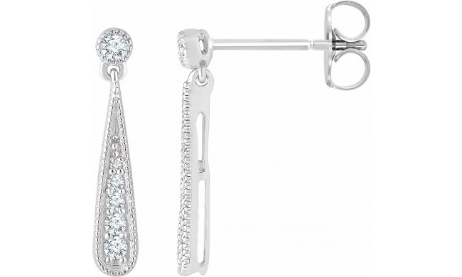 14K White 1/6 CTW Diamond Teardrop Earrings - 65273160002P