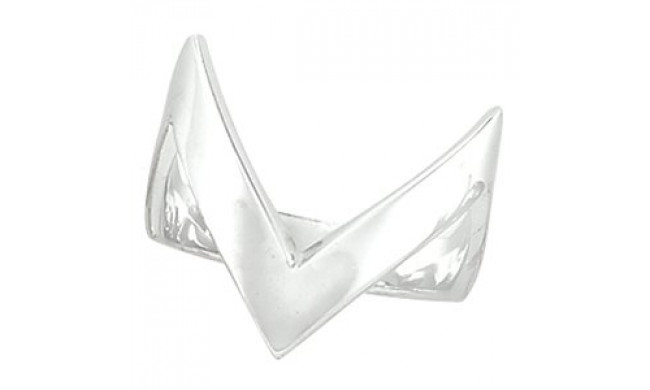 14K White V Shaped Ring - 51916363P