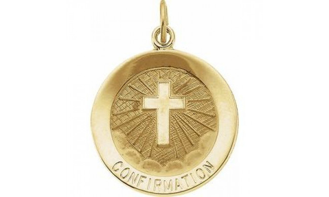 14K White Gold Confirmation Medal With Cross