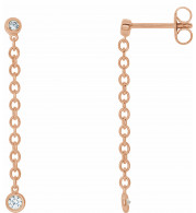 14K Rose 1/5 CTW Diamond Bezel Set Chain Earrings - 65346360002P