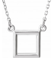 14K White Square 16.5 Necklace - 863241001P