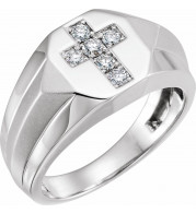 14K White 1/3 CTW Diamond Men's Ring - 65162660000P