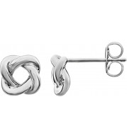 14K White 7x7 mm Knot Earrings - 861701000P