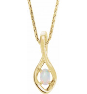 14K Yellow Freeform Opal 16-18 Necklace - 8658460001P