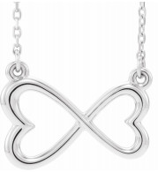 14K White Infinity-Inspired Heart 16-18 Necklace - 86631600P