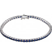 14K White Lab-Grown Blue Sapphire Line 7.25 Bracelet - 65120460002P