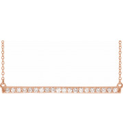 14K Rose 1/2 CTW Diamond Bar 16-18 Necklace - 65108460008P