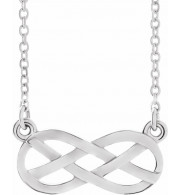 14K White Infinity-Inspired Knot Design 18 Necklace - 86312101P