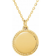 14K Yellow Engravable Round 16-18 Rope Necklace - 86470107P