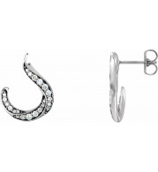 14K White 3/8 CTW Diamond Freeform Earrings - 86505600P