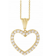 14K Yellow 1 CTW Diamond Heart 18 Necklace - 67533105P