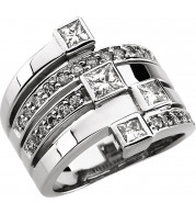 14K White 1 1/3 CTW Diamond Right Hand Ring - 63374291060P