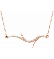 14K Rose 1/8 CTW Diamond Freeform Bar 18 Necklace - 862926002P