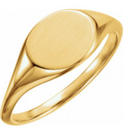 14K Yellow 11x9 mm Oval Signet Ring - 51551102P