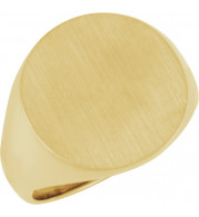 10K Yellow 18 mm Round Signet Ring - 945537395P