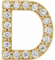 14K Yellow .06 CTW Diamond Single Initial D Earring - 867976016P