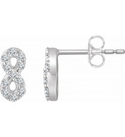 14K White 1/6 CTW Diamond Infinity Earrings - 65277360002P