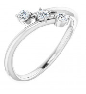 14K White 1/5 CTW Diamond Three-Stone Bypass Ring - 123822600P