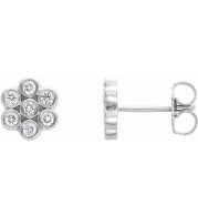 14K White 1/4 CTW Diamond Cluster Earrings - 86462600P