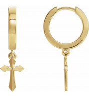 14K Yellow Cross Drop Earrings - R17029601P