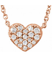 14K Rose 1/10 CTW Diamond Heart 18 Necklace - 68662102P