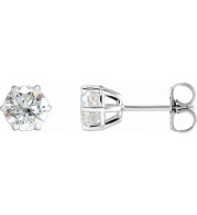 14K White 5.75 mm I1 1 1/2 CTW Diamond 6-Prong Wire Basket Earrings - 292366024P