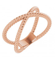 14K Rose Criss-Cross Rope Ring - 51737103P