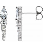 14K White Sapphire & 1/4 CTW Diamond Earrings - 870256019P