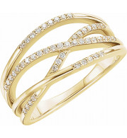14K Yellow 1/5 CTW Diamond Criss-Cross Ring - 1226586002P
