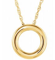 14K Yellow 13 mm Circle 18 Necklace - 863221023P