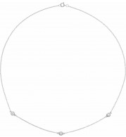 14K White 1/3 CTW Diamond 3-Station 18 Necklace - 6857760005P